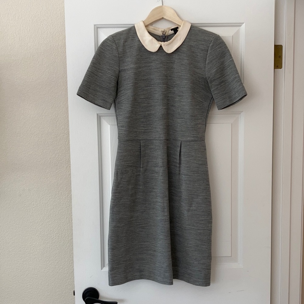 J Crew Grey Collared Dress